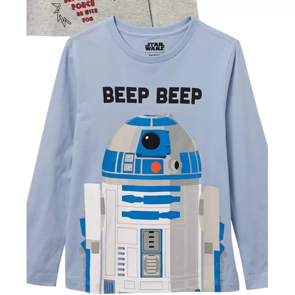 Amazon Essentials Disney  Marvel  Star Wars Boys and Toddlers LongSleeve TShirts Previously Spotted Zebra Pack of 4Star Wars Beep Beep