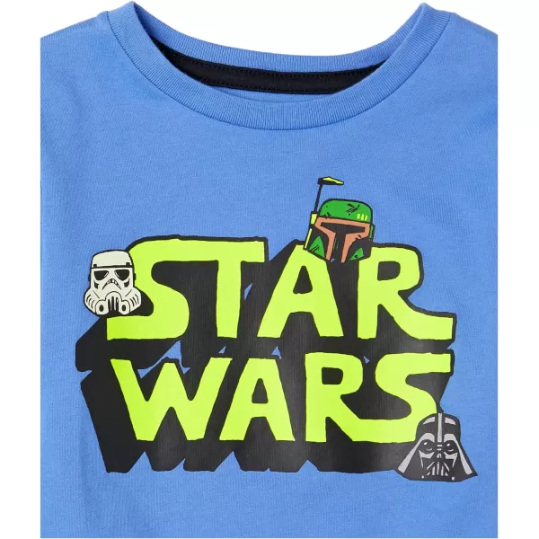 Amazon Essentials Disney  Marvel  Star Wars Boys and Toddlers LongSleeve TShirts Previously Spotted Zebra Pack of 4Star Wars Logo