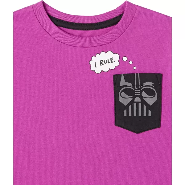 Amazon Essentials Disney  Marvel  Star Wars Boys and Toddlers LongSleeve TShirts Previously Spotted Zebra Pack of 4Star Wars Vader Vibes