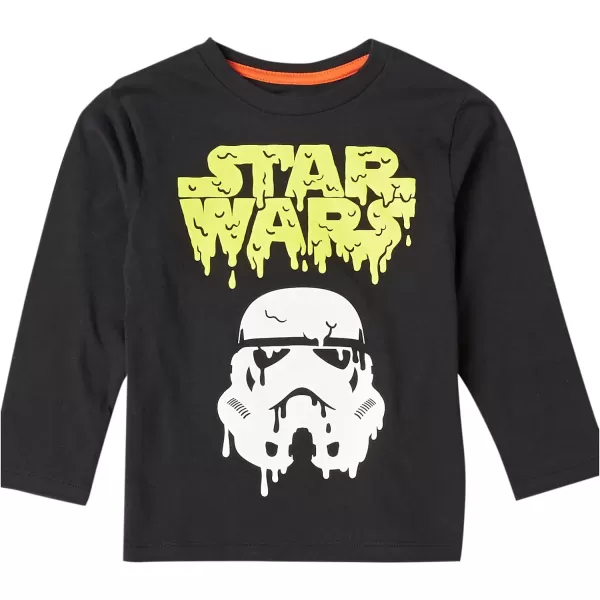 Amazon Essentials Disney  Marvel  Star Wars Boys and Toddlers LongSleeve TShirts Previously Spotted Zebra Pack of 4Star Warshalloween