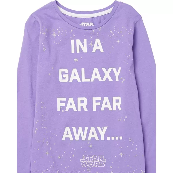 Amazon Essentials Disney  Marvel  Star Wars Girls and Toddlers LongSleeve TShirts Previously Spotted Zebra Pack of 4Black Star Wars FurballBlueGreyPurple