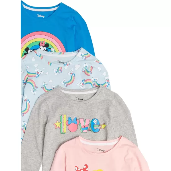 Amazon Essentials Disney  Marvel  Star Wars Girls and Toddlers LongSleeve TShirts Previously Spotted Zebra Pack of 4Blue Dancing MinnieGrey LovePeachWashed Blue Mickey Rainbows