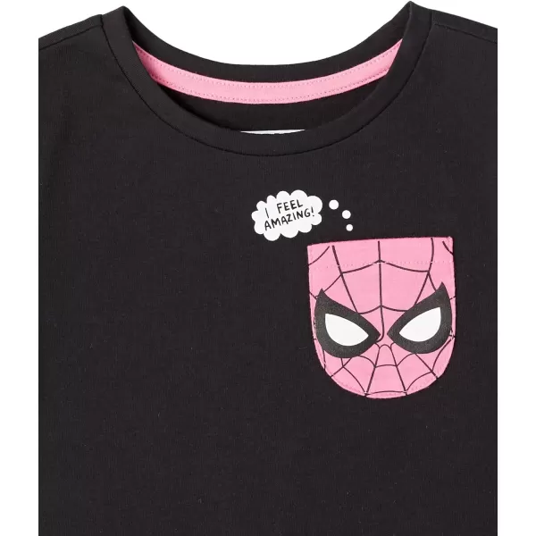 Amazon Essentials Disney  Marvel  Star Wars Girls and Toddlers LongSleeve TShirts Previously Spotted Zebra Pack of 4Marvel Spiderman