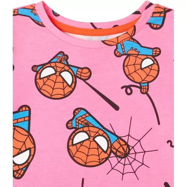 Amazon Essentials Disney  Marvel  Star Wars Girls and Toddlers LongSleeve TShirts Previously Spotted Zebra Pack of 4Marvel Spiderman