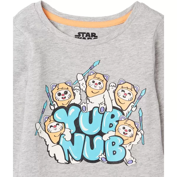 Amazon Essentials Disney  Marvel  Star Wars Girls and Toddlers LongSleeve TShirts Previously Spotted Zebra Pack of 4Star Wars Ewoks