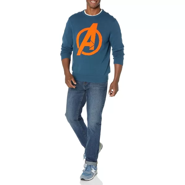 Amazon Essentials Disney  Marvel  Star Wars Mens Crew SweatersAvengers Logo  Mens