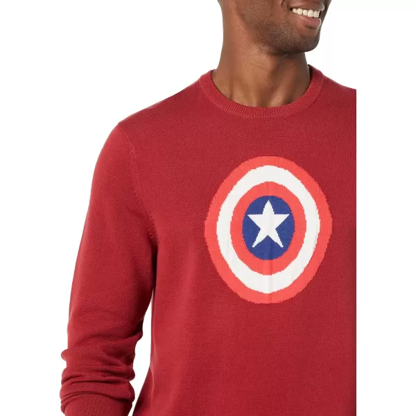 Amazon Essentials Disney  Marvel  Star Wars Mens Crew SweatersMarvel Captain America