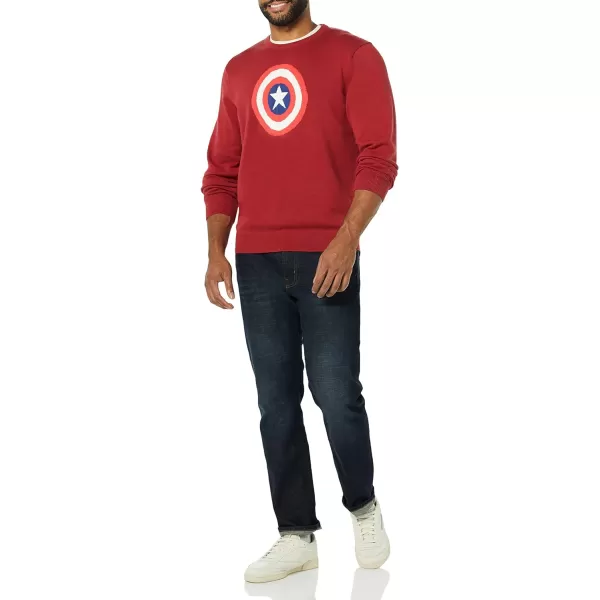 Amazon Essentials Disney  Marvel  Star Wars Mens Crew SweatersMarvel Captain America