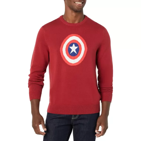 Amazon Essentials Disney  Marvel  Star Wars Mens Crew SweatersMarvel Captain America