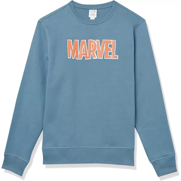 Amazon Essentials Disney  Marvel  Star Wars Mens Fleece Crewneck SweatshirtMarvel Logo