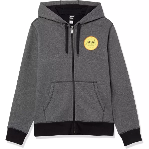 Amazon Essentials Disney  Marvel  Star Wars Mens Fleece FullZip Hoodie Sweatshirts Available in Big amp TallStar Wars Vader Patch