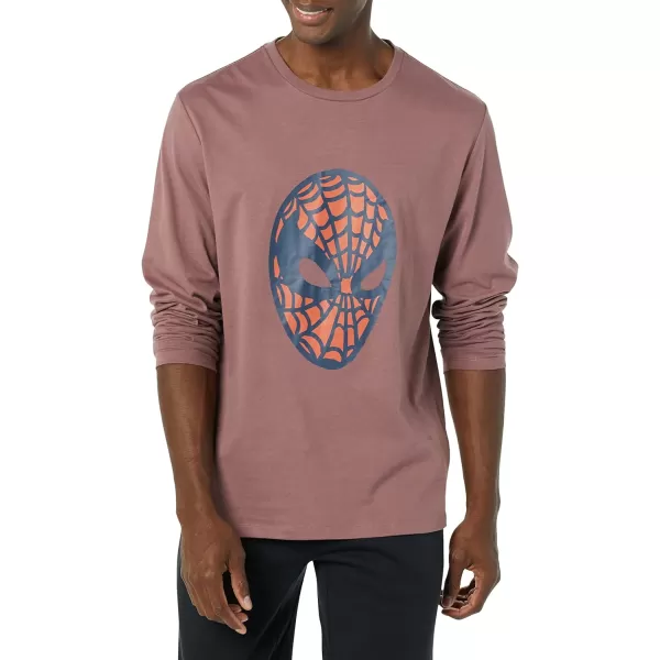 Amazon Essentials Disney  Marvel  Star Wars Mens LongSleeve TShirts Pack of 2Marvel Spiderman