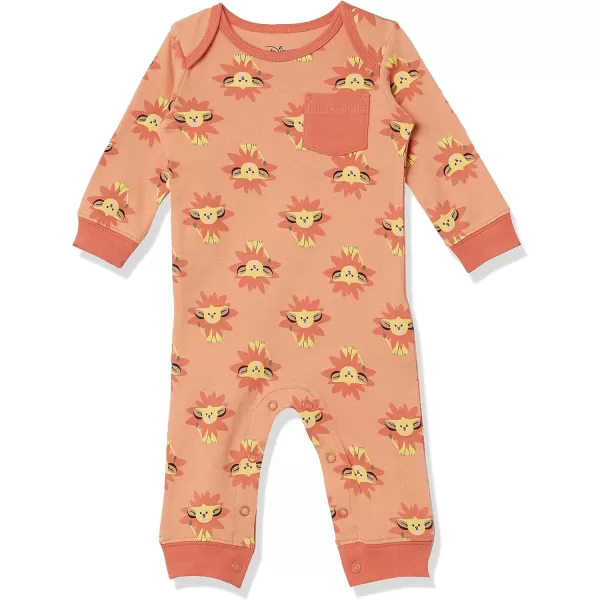Amazon Essentials Disney  Marvel  Star Wars Unisex Babies Cotton Coveralls Pack of 3Lion King Play Eat Roar
