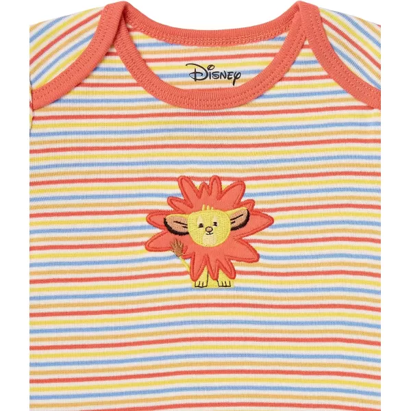 Amazon Essentials Disney  Marvel  Star Wars Unisex Babies LongSleeve Bodysuits Pack of 5Lion King Play Eat Roar