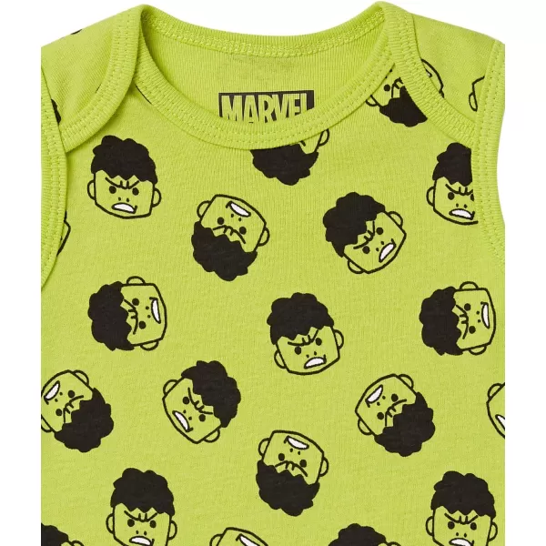 Amazon Essentials Disney  Marvel  Star Wars Unisex Babies Sleeveless Bodysuits Pack of 6Multicolor Marvel Friends