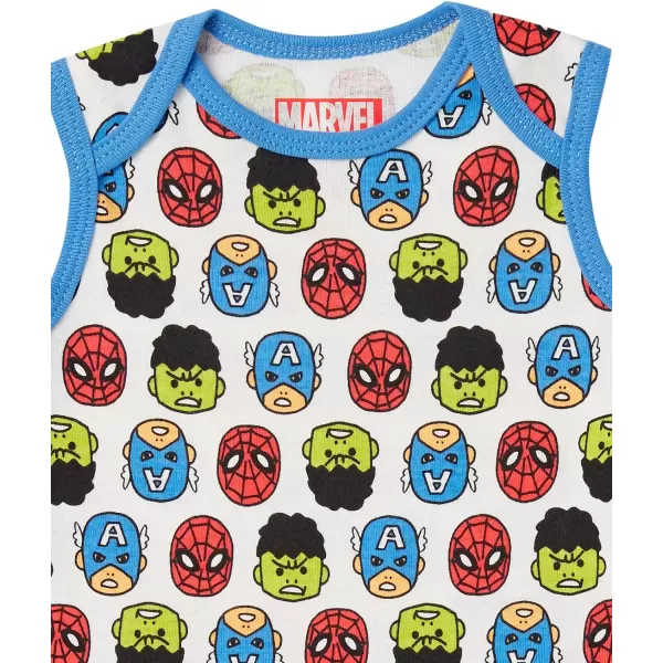 Amazon Essentials Disney  Marvel  Star Wars Unisex Babies Sleeveless Bodysuits Pack of 6Multicolor Marvel Friends