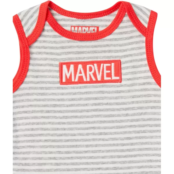 Amazon Essentials Disney  Marvel  Star Wars Unisex Babies Sleeveless Bodysuits Pack of 6Multicolor Marvel Friends