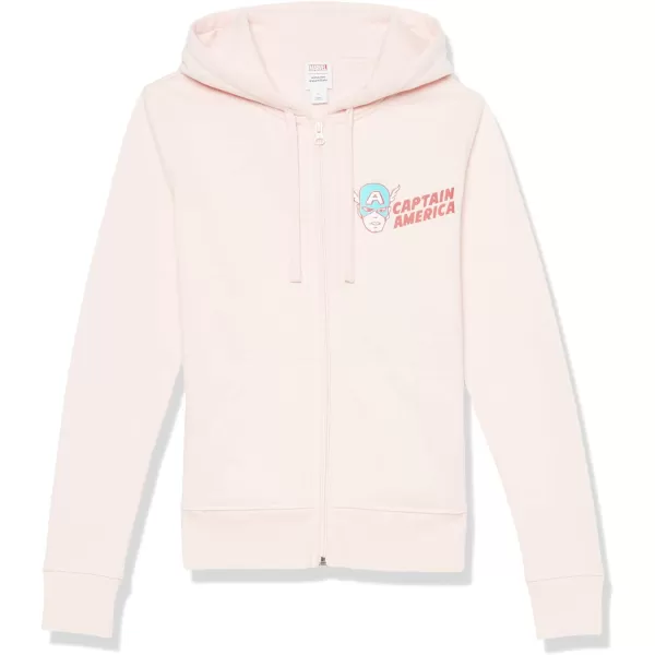 Amazon Essentials Disney  Marvel  Star Wars Womens Fleece FullZip Hoodie Sweatshirts Available in Plus SizeLight Pink Captain America