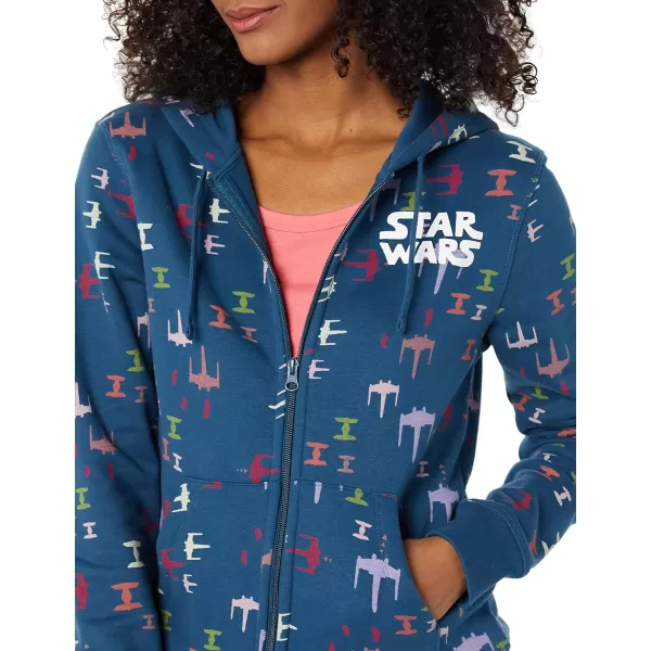 Amazon Essentials Disney  Marvel  Star Wars Womens Fleece FullZip Hoodie Sweatshirts Available in Plus SizeStar Wars Ships