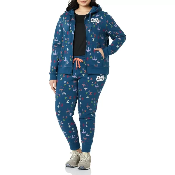 Amazon Essentials Disney  Marvel  Star Wars Womens Fleece FullZip Hoodie Sweatshirts Available in Plus SizeStar Wars Ships