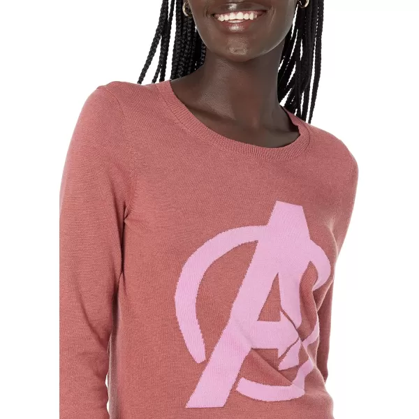 Amazon Essentials Disney  Marvel  Star Wars Womens Lightweight Crew SweatersAvengers Logo  Womens