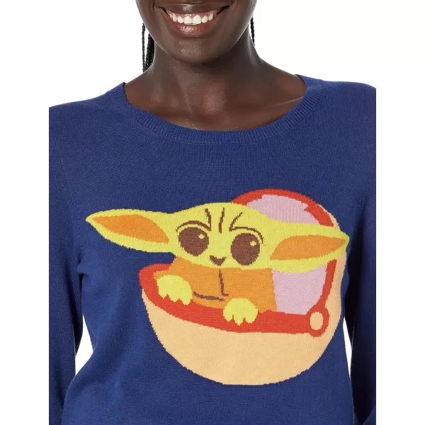 Amazon Essentials Disney  Marvel  Star Wars Womens Lightweight Crew SweatersStar Wars Grogu  Womens