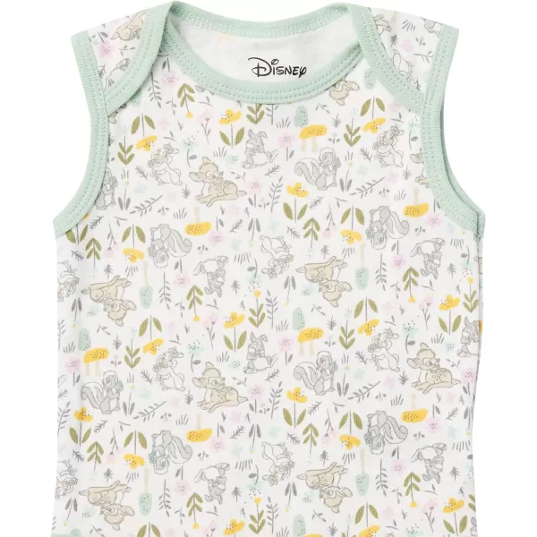 Amazon Essentials Disney  Star Wars  Princess Baby Girls Sleeveless Bodysuits Pack of 6Bambi Nature