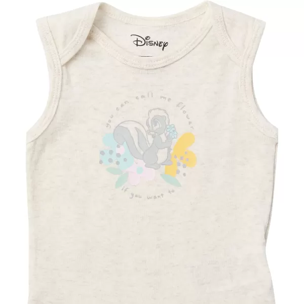 Amazon Essentials Disney  Star Wars  Princess Baby Girls Sleeveless Bodysuits Pack of 6Bambi Nature