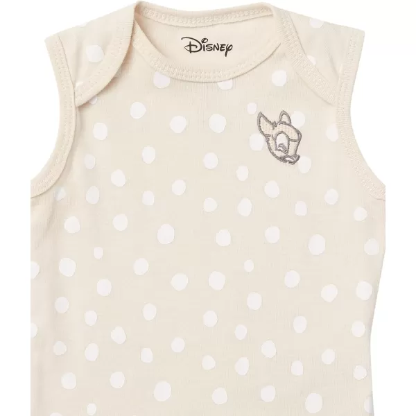 Amazon Essentials Disney  Star Wars  Princess Baby Girls Sleeveless Bodysuits Pack of 6Bambi Nature