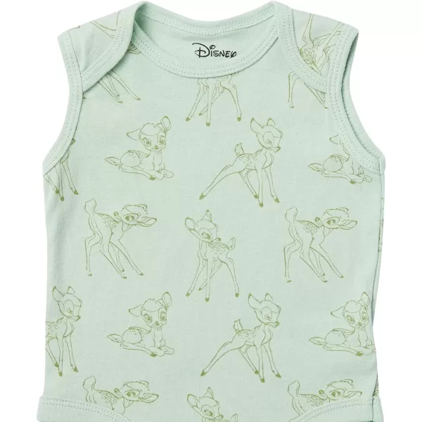 Amazon Essentials Disney  Star Wars  Princess Baby Girls Sleeveless Bodysuits Pack of 6Bambi Nature