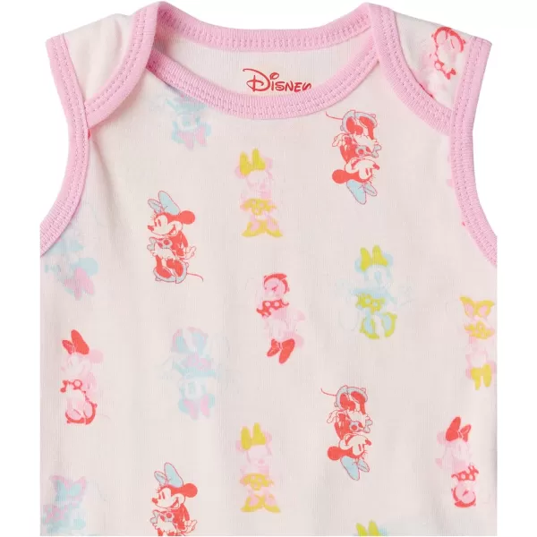 Amazon Essentials Disney  Star Wars  Princess Baby Girls Sleeveless Bodysuits Pack of 6Minnie Rainbow Chaser