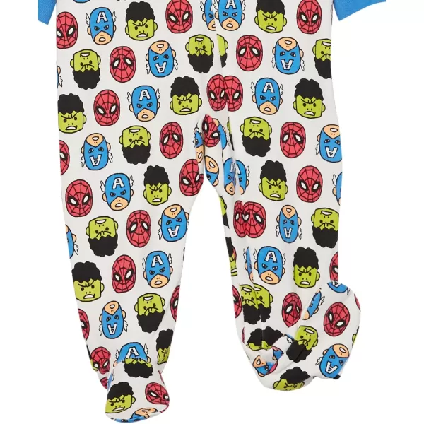 Amazon Essentials Disney l Marvel l Star Wars Unisex Babies Cotton Footed Sleep and Play Multipacks3 Marvel Friends