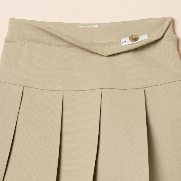 Amazon Essentials Girls Uniform Pleated Scooter Skort Pack of 2Khaki Tan