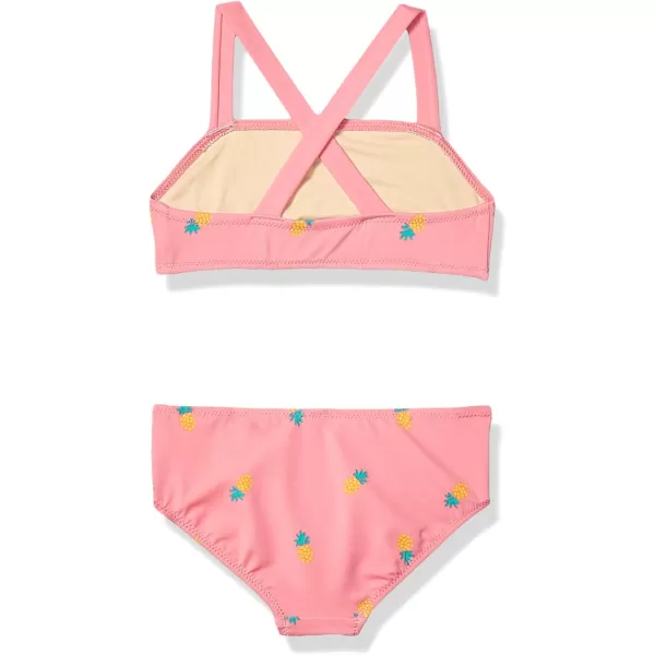 Amazon Essentials Girls and Toddlers 2Piece Bikini SetPink Pineapple