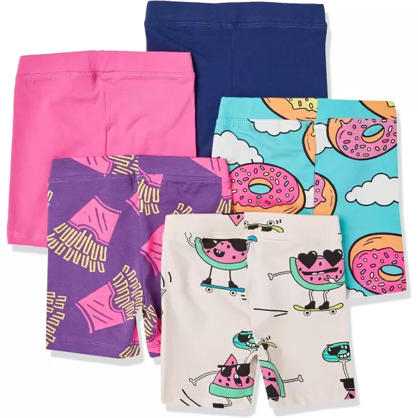 Amazon Essentials Girls and Toddlers Bike Shorts Previously Spotted Zebra Multipacks5 Fun Food