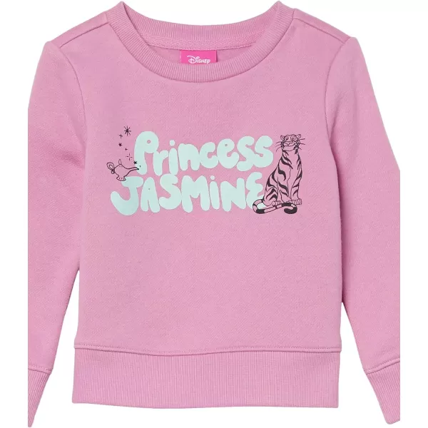 Amazon Essentials Girls and Toddlers Disney  Star Wars  Marvel Princess Fleece Pullover Crew SweatshirtPrincess Jasmine