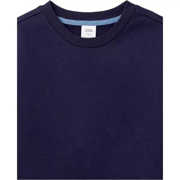 Amazon Essentials Girls and Toddlers Fleece CrewNeck Sweatshirts Pack of 2Navy