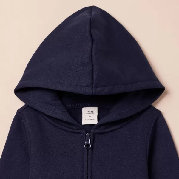 Amazon Essentials Girls and Toddlers Fleece ZipUp Hoodie SweatshirtNavy