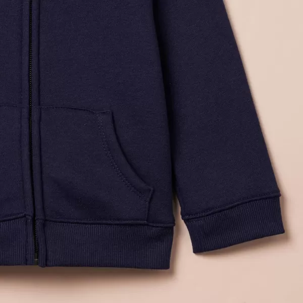 Amazon Essentials Girls and Toddlers Fleece ZipUp Hoodie SweatshirtNavy