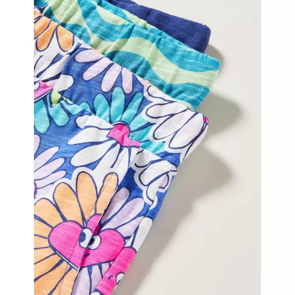 Amazon Essentials Girls and Toddlers Knit Jersey Play Shorts Previously Spotted Zebra Multipacks3 Navy DaisyWaves