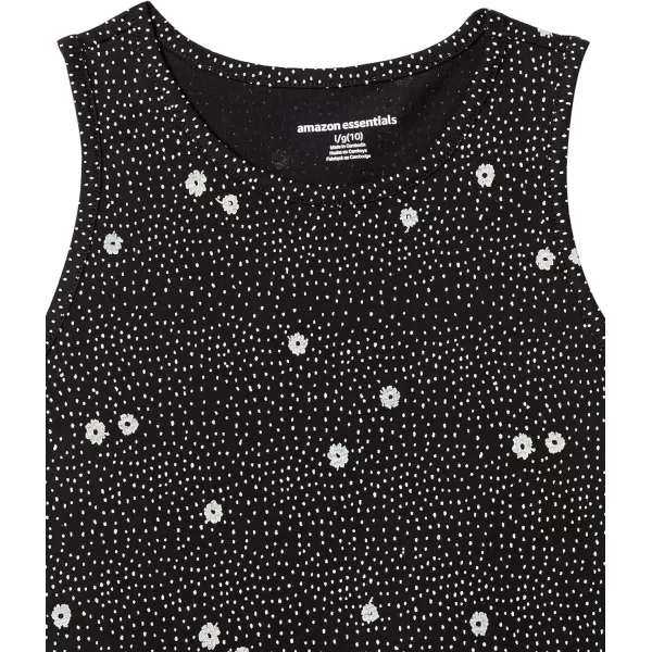 Amazon Essentials Girls and Toddlers Knit Sleeveless Tank Play Dress Pack of 2Black DotsRaspberry Red