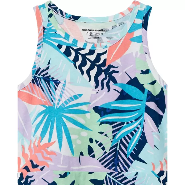Amazon Essentials Girls and Toddlers Knit Sleeveless Tank Play Dress Pack of 2PurpleTropical