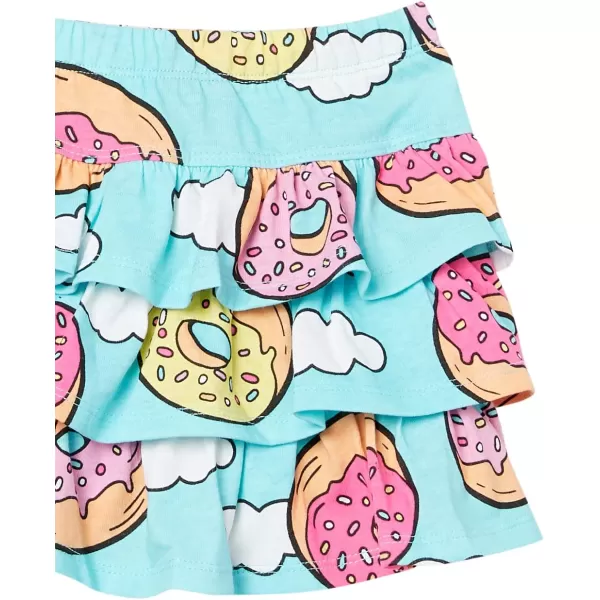 Amazon Essentials Girls and Toddlers Knitted Ruffle Scooter Skirts Previously Spotted Zebra Multipacks3 Blue DonutMint GreenPink Fruit