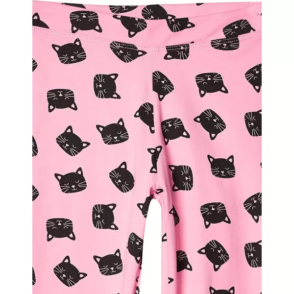 Amazon Essentials Girls and Toddlers Leggings Multipacks5 BlackCharcoalPinkAnimal PrintCat