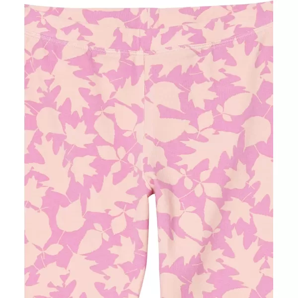 Amazon Essentials Girls and Toddlers Leggings Multipacks5 Dark RoseGreyLight Pink FloralMarron MushroomPink Leaf Print