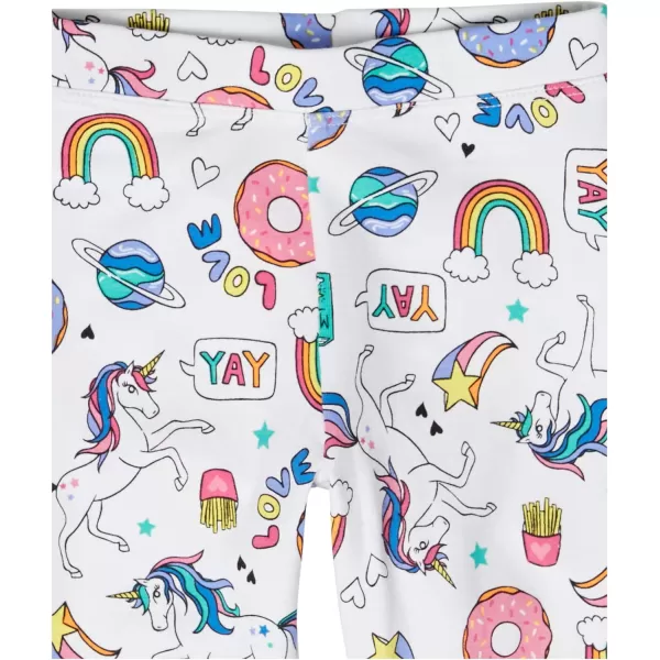 Amazon Essentials Girls and Toddlers Leggings Multipacks5 FucshiaNavyWhite UnicornDonutStripe