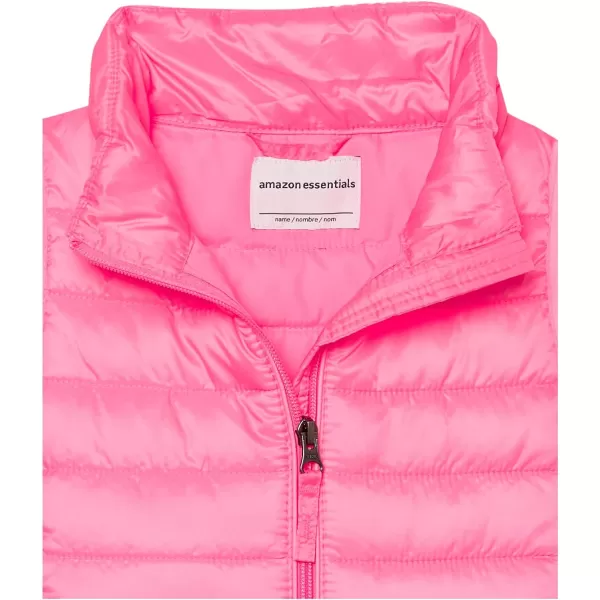 Amazon Essentials Girls and Toddlers Lightweight WaterResistant Packable Puffer VestNeon Pink