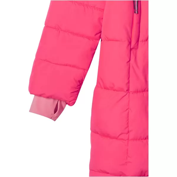 Amazon Essentials Girls and Toddlers Long Heavyweight Hooded Puffer JacketNeon Pink