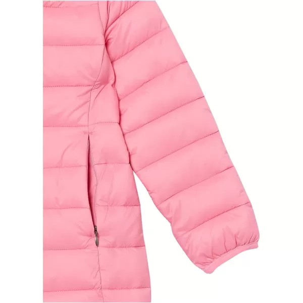 Amazon Essentials Girls and Toddlers Long Lightweight Hooded Puffer JacketBright Pink