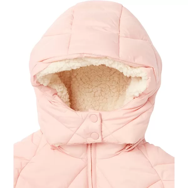 Amazon Essentials Girls and Toddlers Long Quilted Cocoon Puffer CoatLight Pink